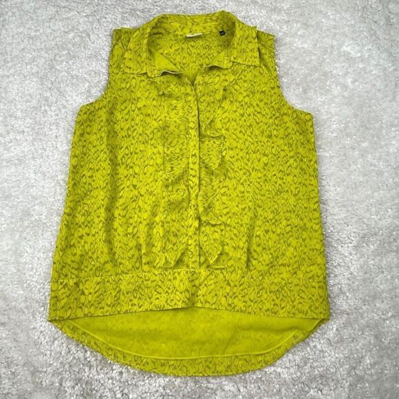 Cabi Reign Ruffle Sleeveless Top Yellow - Picture 2 of 8